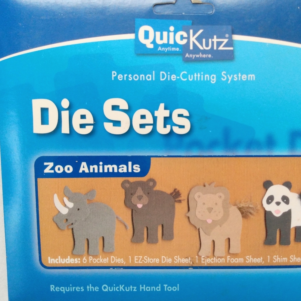 RETIRED QUICKUTZ Zoo Animals Die Cuts Set